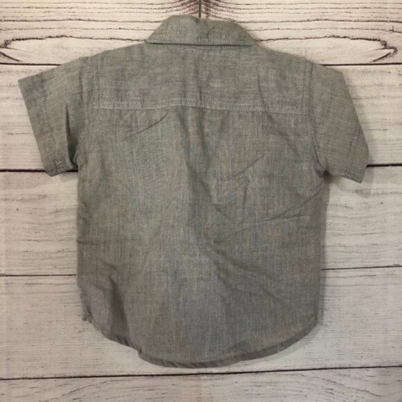 Paper Denim & Cloth Gray Short Sleeve Button Down 12M - Picture 2 of 3